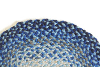 Vintage Miniature Dollhouse Oval Blue Knit Rug
