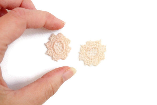 Vintage 1:12 Miniature Dollhouse Set of 2 Crochet Lace Doilies