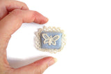 Vintage 1:12 Miniature Dollhouse Blue Butterfly Throw Pillow