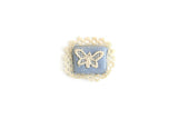 Vintage 1:12 Miniature Dollhouse Blue Butterfly Throw Pillow