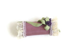 Artisan-Made Vintage Purple & Green Floral 1:12 Miniature Dollhouse Throw Pillow