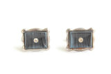 Vintage Blue & Silver Rhinestone Cuff Links