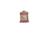 Vintage 1:12 Miniature Dollhouse Pink Mantel Clock