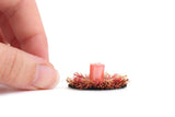 Artisan-Made Vintage 1:12 Miniature Dollhouse Pink Candle & Dried Flower Centerpiece