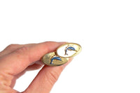 Vintage Gold & Blue Marlin Fish Cuff Link & Tie Pin Set