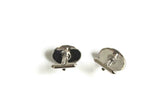 Vintage Silver & Cobalt Blue Polished Stone Cuff Links