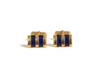 Vintage Cobalt Blue & Gold Cuff Links