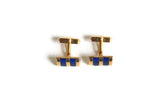 Vintage Cobalt Blue & Gold Cuff Links