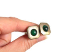 Vintage Green & Gold Cuff Links