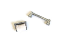 Vintage 1:12 Miniature Dollhouse Silver Metal Towel Rack & Toilet Paper Set