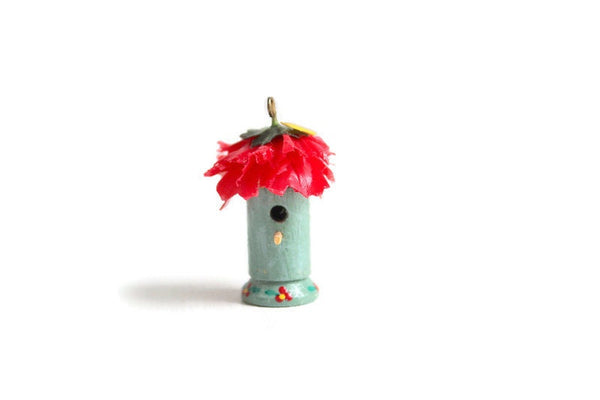 Artisan-Made Vintage 1:12 Miniature Dollhouse Hand-Painted Hanging Birdhouse or Bird Feeder