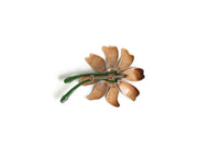 Vintage Brown Enamel Daisy Flower Brooch