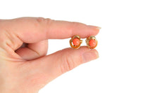 Vintage Peach Orange & Gold Clip-On Earrings