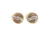 Handmade Round Gold & Camera Cuff Links