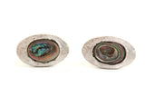 Vintage Silver & Abalone Paua Shell Cuff Links