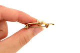 Vintage Small Pearl & Gold Leaf-Shaped Brooch
