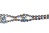 Vintage Signed Weiss Blue Rhinestone & Silver Bracelet