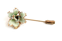 Vintage Green Flower Stick Pin or Lapel Pin