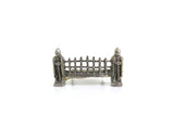 Vintage 1:12 Miniature Dollhouse Silver Metal Medieval-Style Fireplace Grate by Warwick Dollhouse