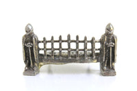 Vintage 1:12 Miniature Dollhouse Silver Metal Medieval-Style Fireplace Grate by Warwick Dollhouse