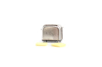 Vintage 1:12 Miniature Dollhouse Silver Metal Toaster with Bread Slices