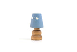Vintage 1:12 Miniature Dollhouse Wooden & Blue Painted Table Lamp