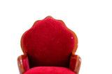 Vintage 1:12 Miniature Dollhouse Red Velvet Armchair