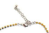 Vintage Silver & Yellow Painted Rhinestone Necklace