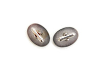 Vintage Silver Striped Oval Cuff Links