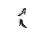 Vintage 1:12 Miniature Dollhouse Black High Heel Shoes