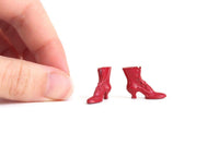 Vintage 1:12 Miniature Dollhouse Red Ladies' Boots