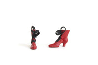 Vintage 1:12 Miniature Dollhouse Red & Black Ladies' Boots