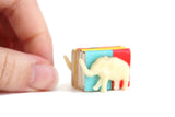 Vintage 1:12 Miniature Dollhouse Elephant Bookends with Books