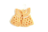 Vintage 1:12 Miniature Dollhouse Yellow Crochet Baby Dress