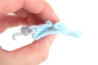 Vintage 1:12 Miniature Dollhouse Blue Crochet Baby Sweater