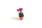 Vintage 1:12 Miniature Dollhouse Pink Potted Tulips