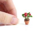 Vintage 1:12 Miniature Dollhouse Red Potted Geraniums