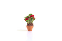 Vintage 1:12 Miniature Dollhouse Red Potted Geraniums