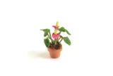 Vintage 1:12 Miniature Dollhouse Anthurium Potted Plant