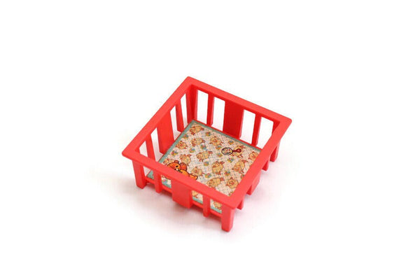 Vintage Fisher Price Red Plastic Miniature Dollhouse Playpen