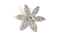 Vintage Silver & Rhinestone Flower Slide