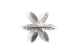 Vintage Silver & Rhinestone Flower Slide