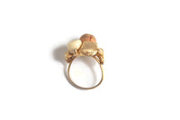 Vintage Beach-Themed Seashell & Fish Adjustable Gold Ring