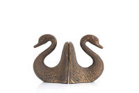 Vintage Brass Swan Bookends