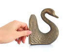 Vintage Brass Swan Bookends