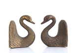 Vintage Brass Swan Bookends