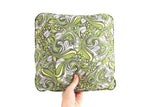 Green 12" Floral Print Throw Pillow