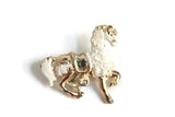 Vintage White & Gold Carousel Horse Brooch