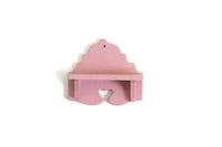 Vintage 1:12 Miniature Dollhouse Pink Wooden Wall Shelf, Wall Rack or Display Shelf