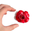 Vintage Red Carnation Enamel Flower Brooch
